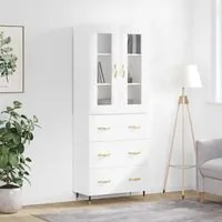 Credenza Bianco Lucido 69,5x34x180 cm in Legno Multistrato 3198387