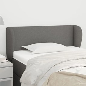 Testiera Ad Orecchio Grigio Scuro 93x23x78/88 Cm İn Tessuto /