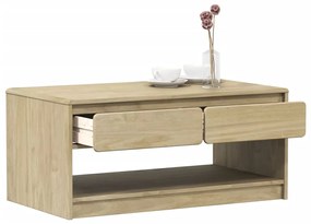 Tavolino Salotto Sauda Rovere 99x55x45 Cm Legno Massello Pino /
