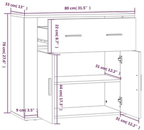 Credenza Nera in Legno Multistrato