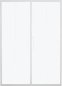 Porta doccia scorrevole L 167-171 cm x H 195 cm per nicchia in vetro smerigliato SP. 6 mm, profilo opaco bianco, serie Record