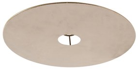 Paralume piatto in velluto tortora con oro 45 cm
