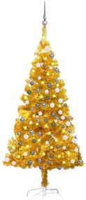 Albero di Natale Preilluminato con Palline Oro in diverse misure PET, Albero di Natale Preilluminato con Palline Oro 150 cm PET II