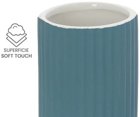 Set accessori bagno 2 pezzi in ceramica blu soft touch Spring