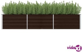 vidaXL Letto Rialzato Giardino Marrone 240x80x45 cm in Acciaio Zincato