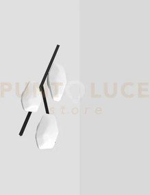 Modulor plafoniera applique 2 bianco satinato e nero opaco 2 l2298 ...
