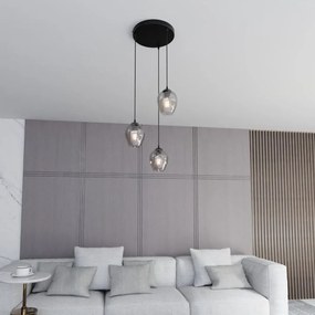 Lampadario a Sospensione in Acciaio e Vetro ISTAR 3 BL PREMIUM 3xE27