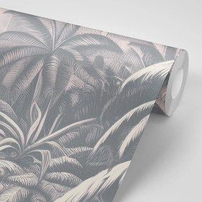 Carta da parati – Alberi tropicali con tocco vintage