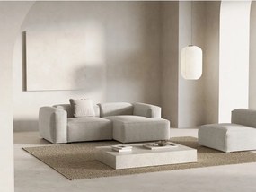 Divano angolare beige (con penisola a destra/con chaise lounge) con rivestimento in velluto a coste Bergamo – Cosmopolitan Design