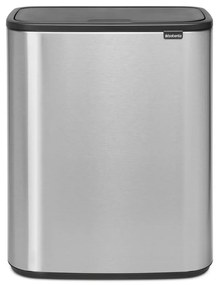 Bidone in acciaio touch per raccolta differenziata in argento opaco 60 l Bo Touch Bin - Brabantia