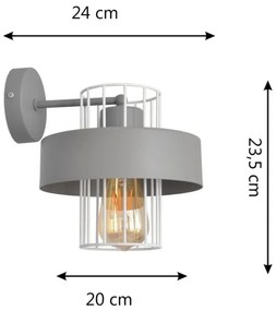 Applique VOLTA 1xE27/15W/230V grigio