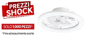 Ventilatore da soffitto Etesia bianco, Ø 49 cm, CCT, dimmerabile, INTEC IP20