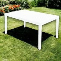 Tavolo da esterno Danastas, Ripiano rettangolare da pranzo, Tavolo da giardino multiuso, 100% Made in Italy, 150x90h72 Cm, Bianco