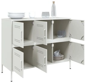 Credenza bianca 100,5x39x79 cm in acciaio laminato a freddo