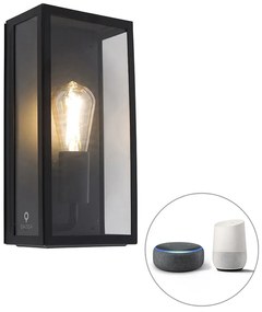 Lampada da parete per esterni intelligente nera con WiFi ST64 IP44 - Rotterdam