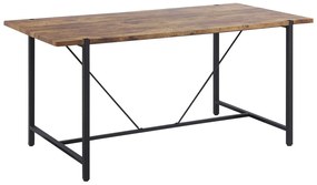 Tavolo da pranzo legno scuro e nero 160 x 80 cm SARITAS Beliani