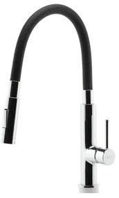 FERRO - Rubinetto per lavello con braccio flessible cromo lucido/nero