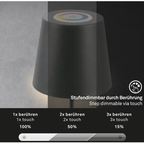 Briloner 7507015 - LED RGBW Lampada da tavolo ricaricabile dimmerabile LED/2,5W/5V IP44 antracite