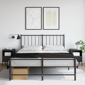 Comodini 2 Pz Nero 36x39x50,5 Cm İn Acciaio /