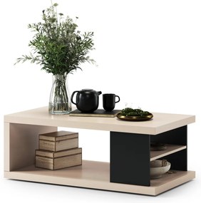 Tavolino LANA S-110 Beige (Champagne) / Nero - TAVOLINO DA CAFFÈ CON RIPIANO