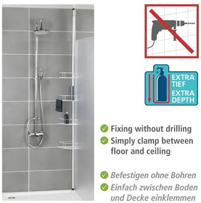 Mensola telescopica angolare in acciaio inox bianco per il bagno Dolcedo - Wenko