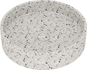 Lavabo da appoggio IDRO BRIC tondo in pietra beige piletta inclusa
