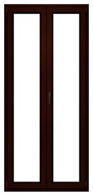 Portafinestra in PVC noce L 100 x H 220 cm, 2 ante apertura a destra