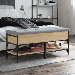 Panca Porta Scarpe Rovere Sonoma 102x42x45 Cm Legno Multistrato /