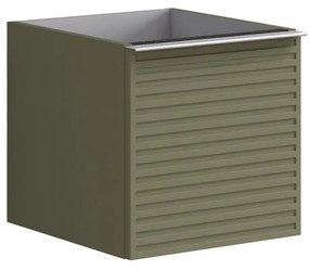 Struttura semi colonna da bagno Pixel 1 cassetto laccato opaco verde salvia L 40 x H 40 x P 45.5 cm