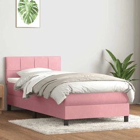 Giroletto A Molle Con Materasso Rosa 90x210 Cm Velluto /