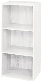 Libreria Componibile Multifunzionale in MDF e Frassino, Vari Formati e Colori, 42 x 29 x 89h / Bianco Frassino