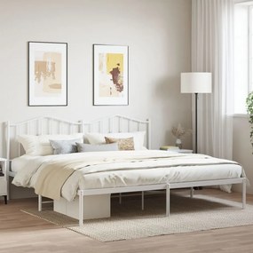 Giroletto Con Testiera Metallo Bianco 200x200 Cm /