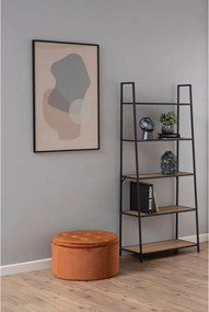 Scaffale nero-color legno naturale effetto rovere 77x175 cm Seaford - Actona