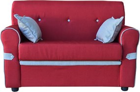 Divano 2 posti 124 cm con cuscini in tessuto Bordeaux ERMES
