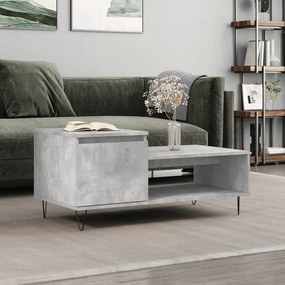 Tavolino Salotto Grigio Cemento 100x50x45 Cm Legno Multistrato /
