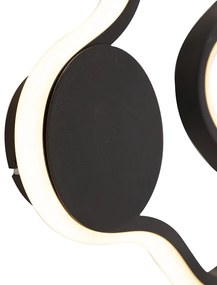 Applique da parete moderna nera con LED - Plomp