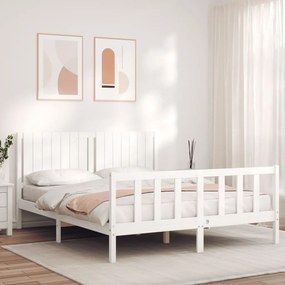 Giroletto Senza Materasso Bianco 160x200 Cm Legno Massello Pino /