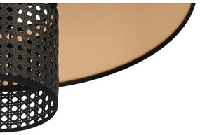 Duolla - Lampadario a plafone TOKYO RATTAN 1xE27/15W/230V diametro 50 cm oro/nero