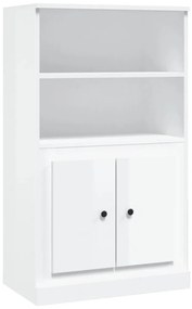 Credenza bianco lucido 60x35,5x103,5 cm in legno multistrato