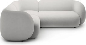 Divano angolare grigio chiaro (con penisola a sinistra/a L) con rivestimento in velluto Kate – Micadoni