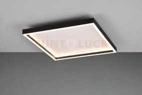 Rotonda plafoniera led 20w 2600lm, 3000k quadrata bordo metallo ner...
