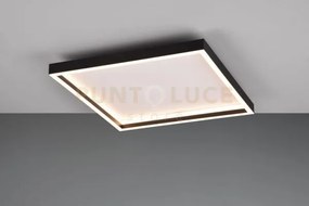 Plafoniera led quaadrata con bordo in metallo nero rotonda r64502132