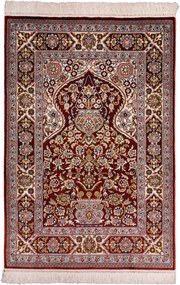 Hereke Tappeto 90 x 60 Rosso (Cina) Annodato A Mano