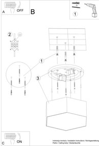 Sollux SL.1061 - Plafoniera  SUNDE 2xE27/60W/230V 15,5 cm nera