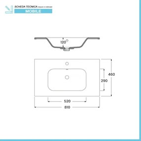 Mobile bagno sospeso 80 cm grigio effetto legno con armadietto a specchio Sofia