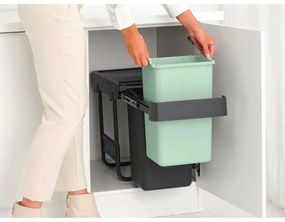 Bidone in plastica da incasso per raccolta differenziata in grigio scuro menta 30 l Sort&amp;Go - Brabantia