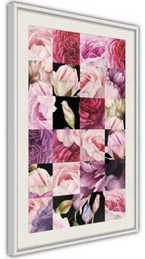 Poster  Floral Jigsaw  Cornice Quadri Cornice nera con pass-partout, Larghezza x Altezza Home decor 40x60