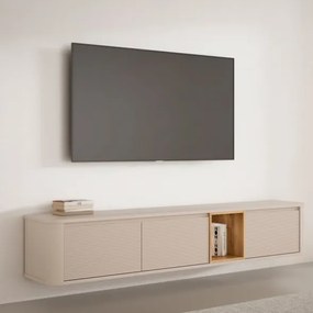 Mobile TV Sospeso 3 Ante 215x40x40 Con Vano A Giorno Lehman Sabbia