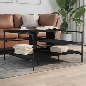Tavolino Da Salotto Nero 100x100x48,5 Cm İn Legno multistrato /