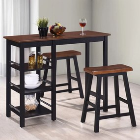 Set Da Bar 3 Pz İn Mdf Nero /